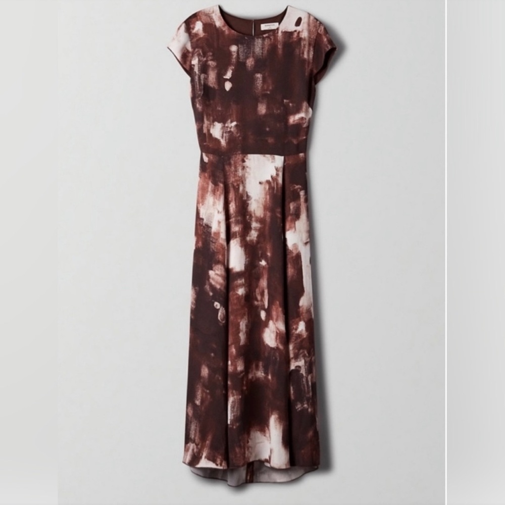 Aritzia Babaton Hamptons Dress Rust tie dye